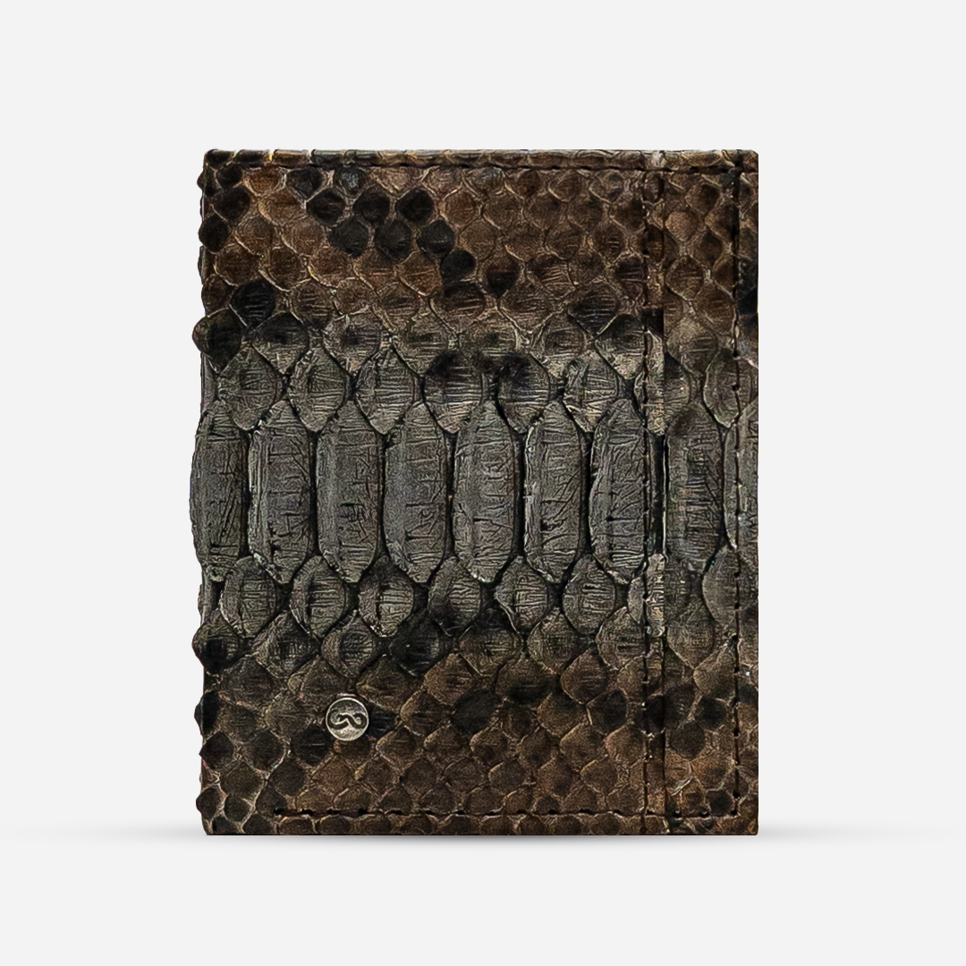 Cartera Compacta "The TIE" Python Taupe