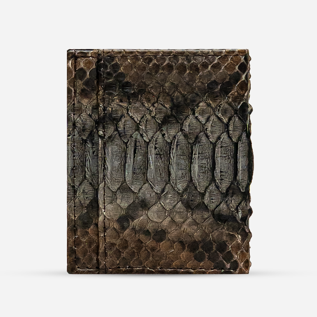 Cartera Compacta "The TIE" Python Taupe