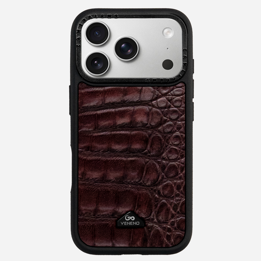 Funda iPhone 17 Pro Billionaire Croc Merlot