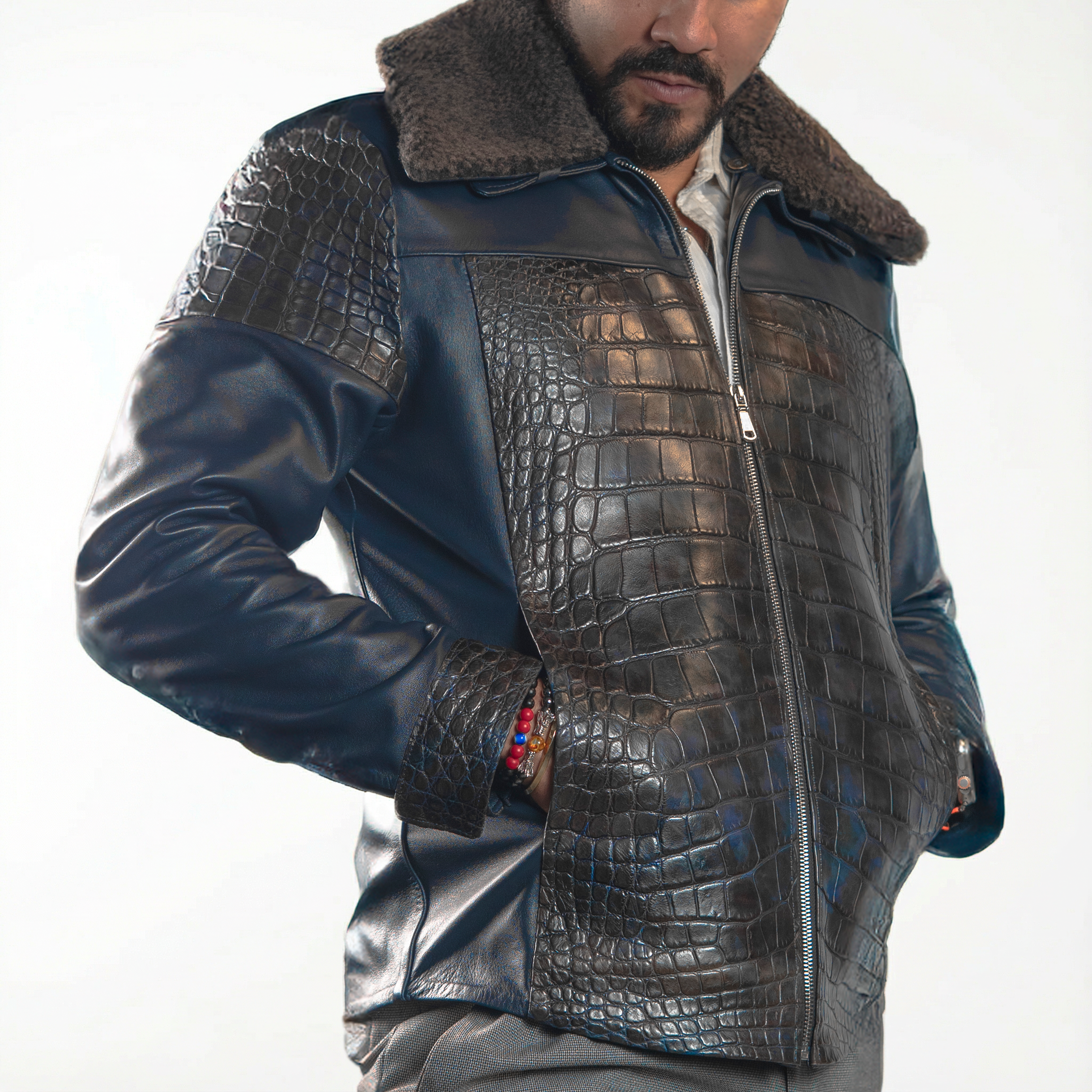 Chamarra - Vendetta Hide Billionaire Croc Ocean Blue