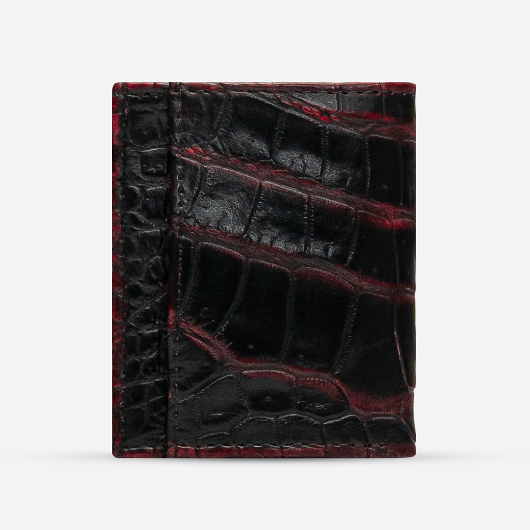 Cartera Compacta "The TIE" Billionaire Croc Black Cherry