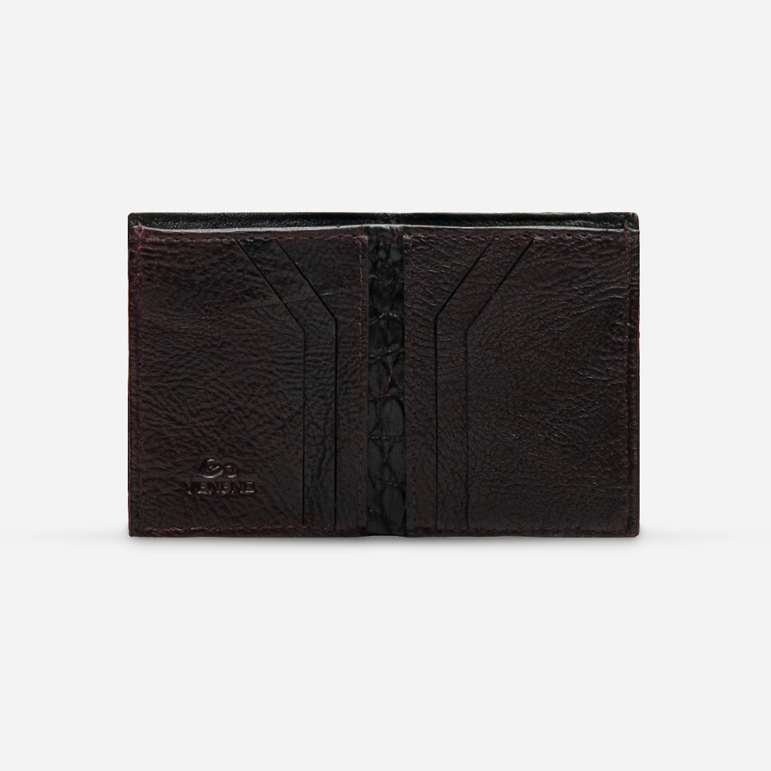 Cartera Compacta "The TIE" Billionaire Croc Black Cherry