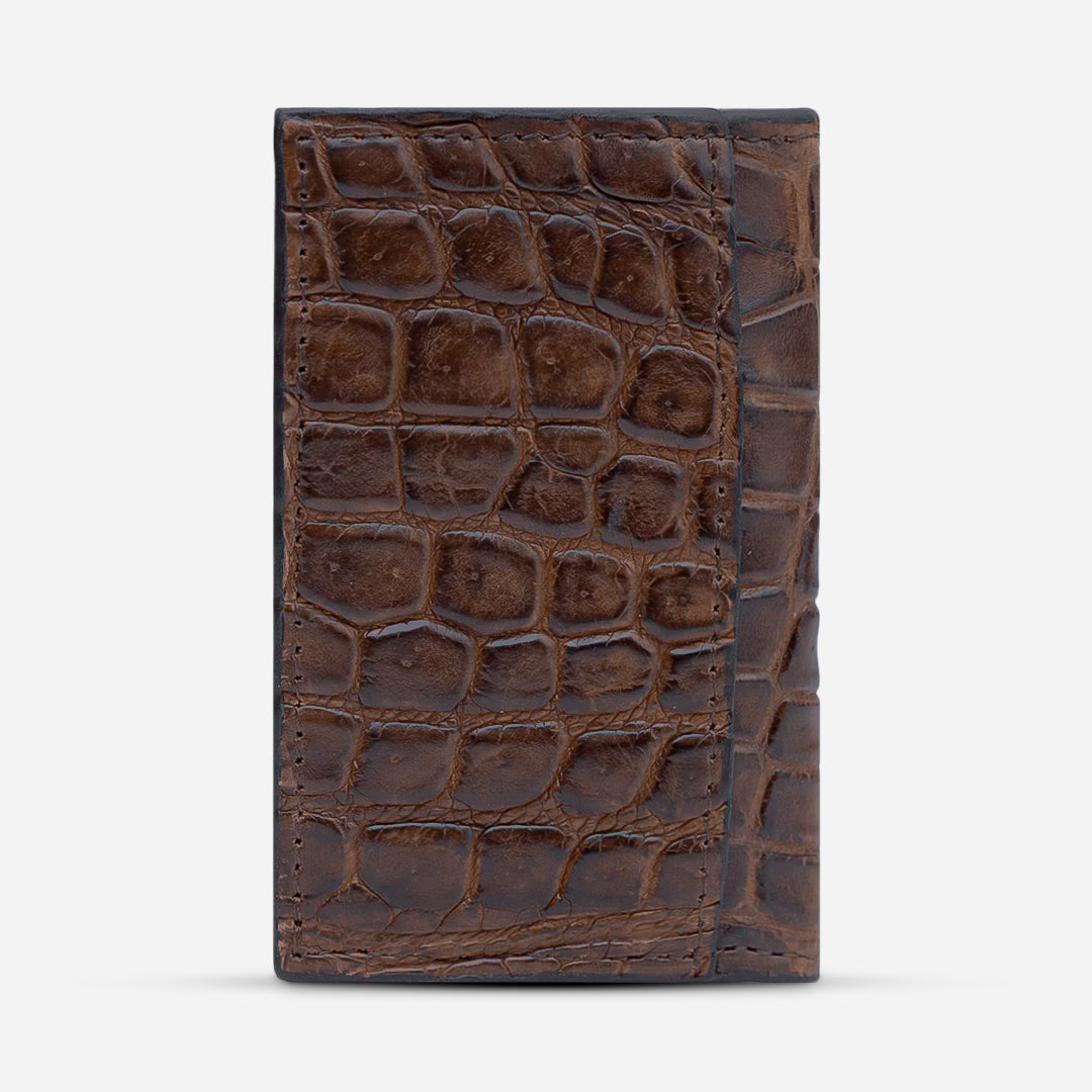 Tarjetero Vertical "Huracán" Billionaire Croc Brown