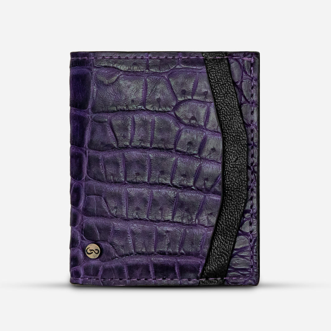 Cartera Compacta "The TIE" Billionaire Croc Purple