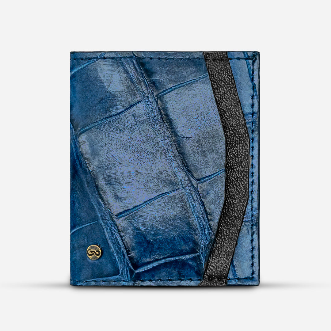 Cartera Compacta "The TIE" Billionaire Croc Bleu Moss