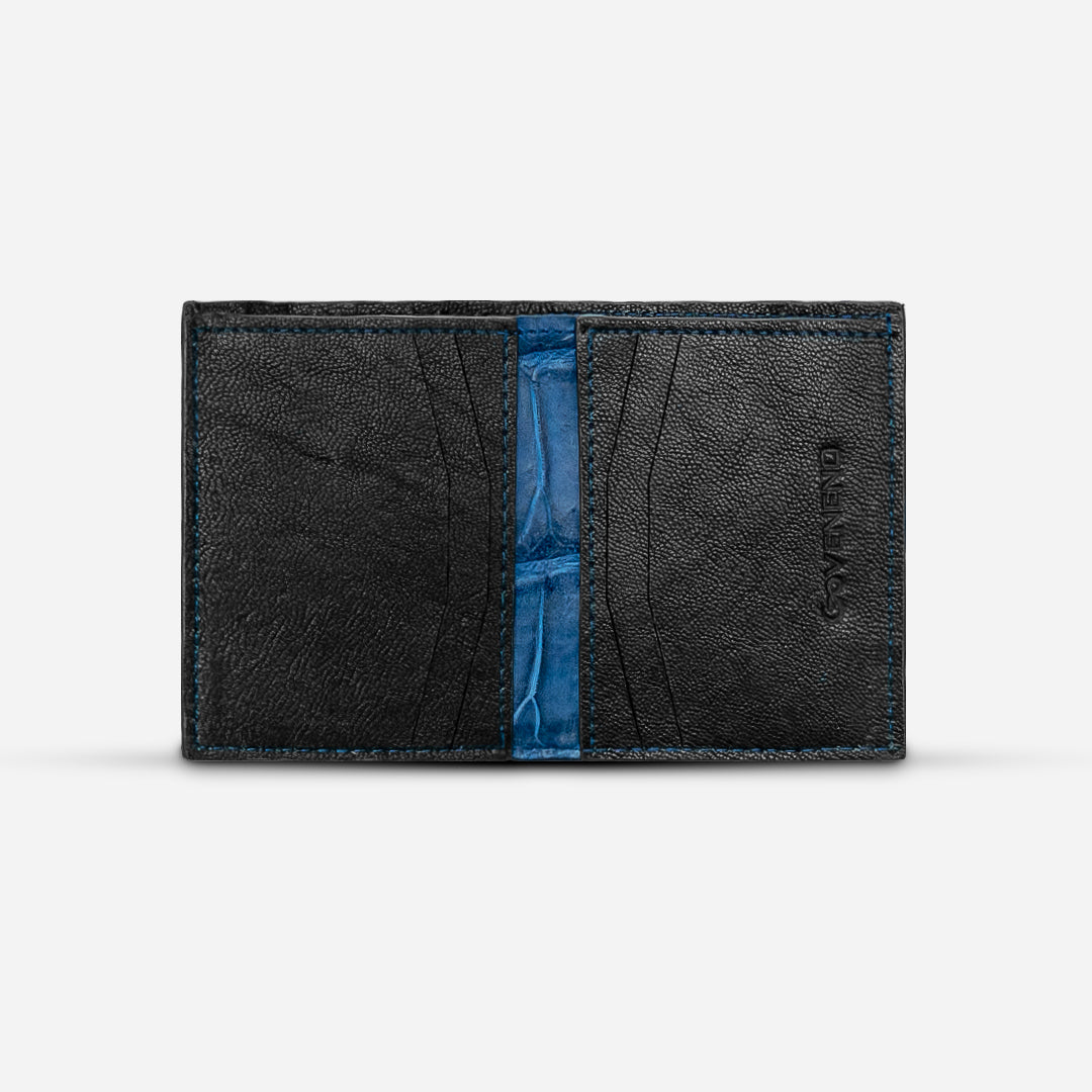 Cartera Compacta "The TIE" Billionaire Croc Bleu Moss