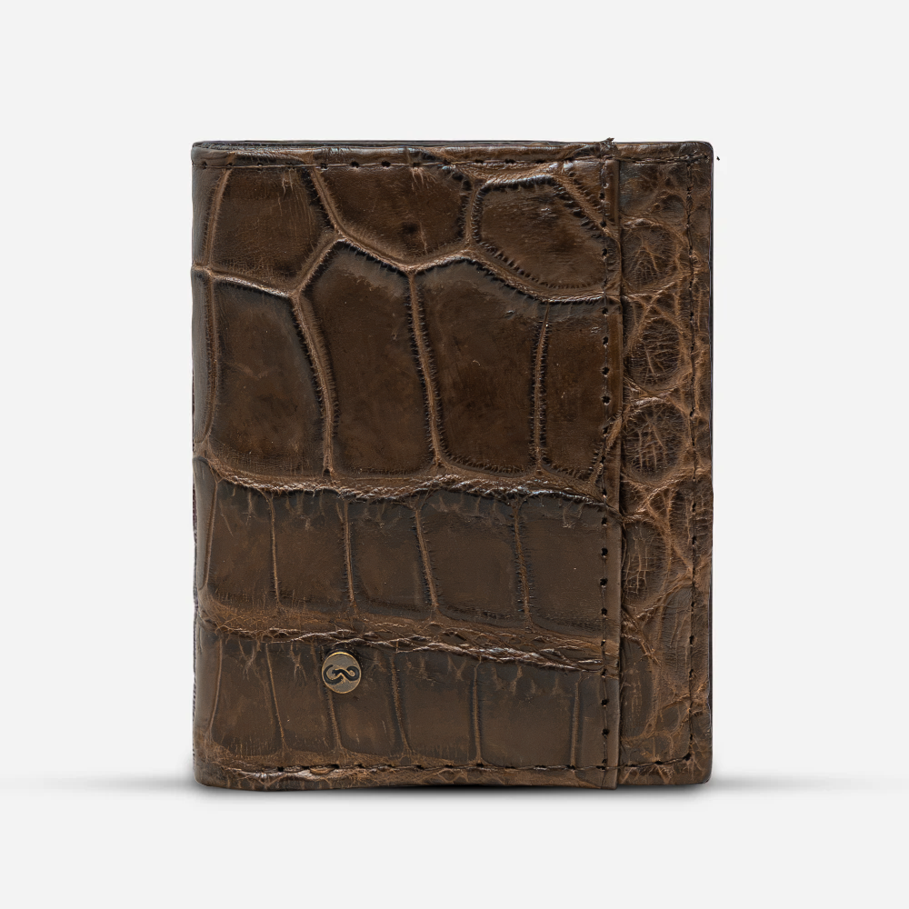 Cartera Compacta "The TIE" Billionaire Croc Brown