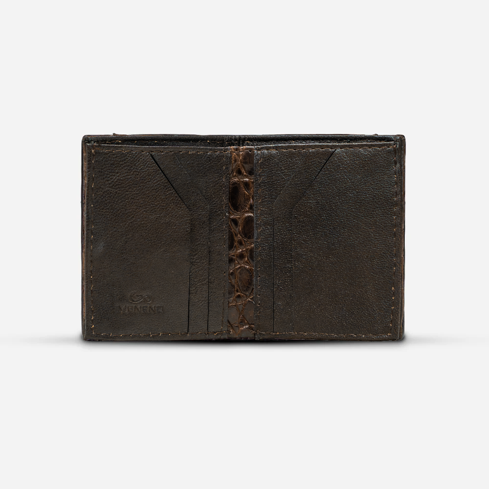 Cartera Compacta "The TIE" Billionaire Croc Brown