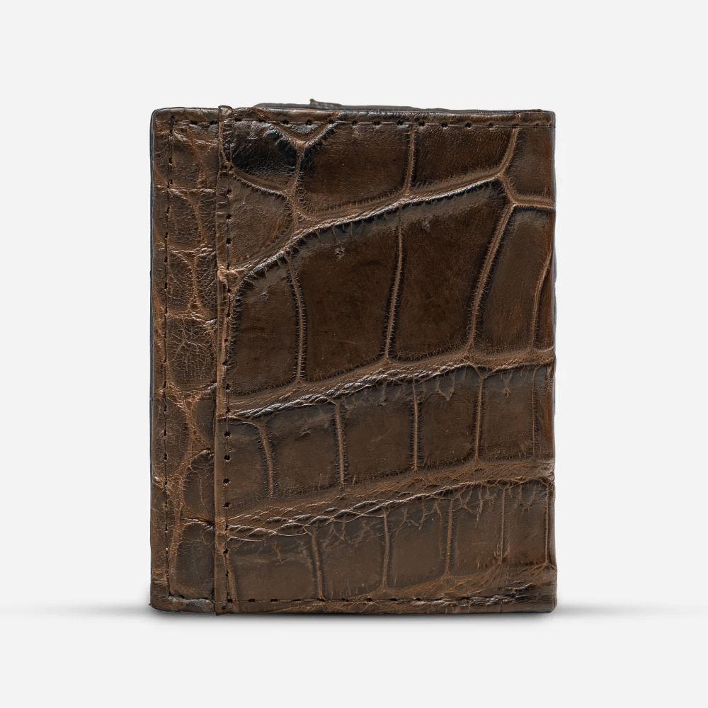 Cartera Compacta "The TIE" Billionaire Croc Brown