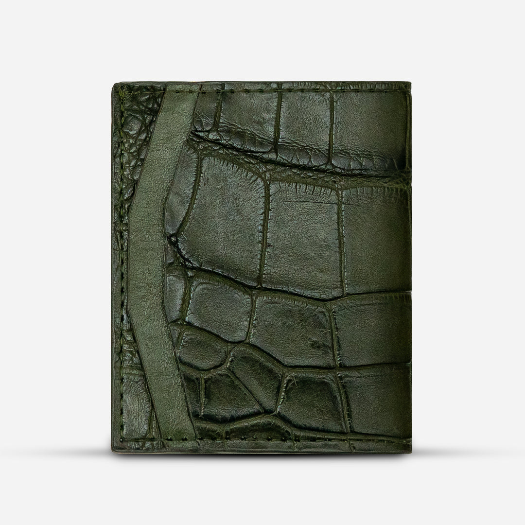 Cartera Compacta "The TIE" Billionaire Croc Olive