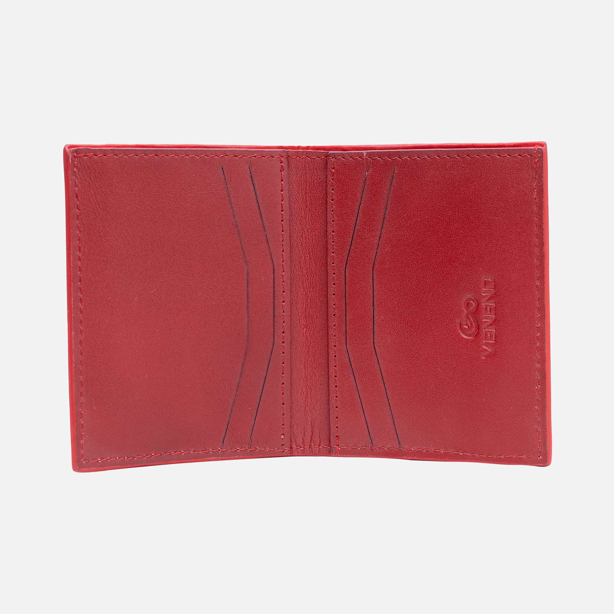 Veneno Leather Goods Cartera Compacta "The TIE" Red Velvet
