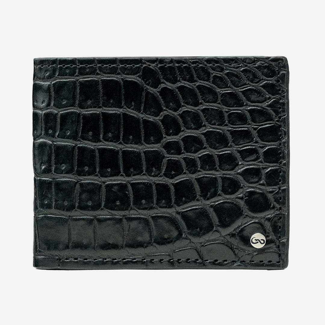Veneno Leather Goods Cartera "The Grid" - Billionaire Croc Black