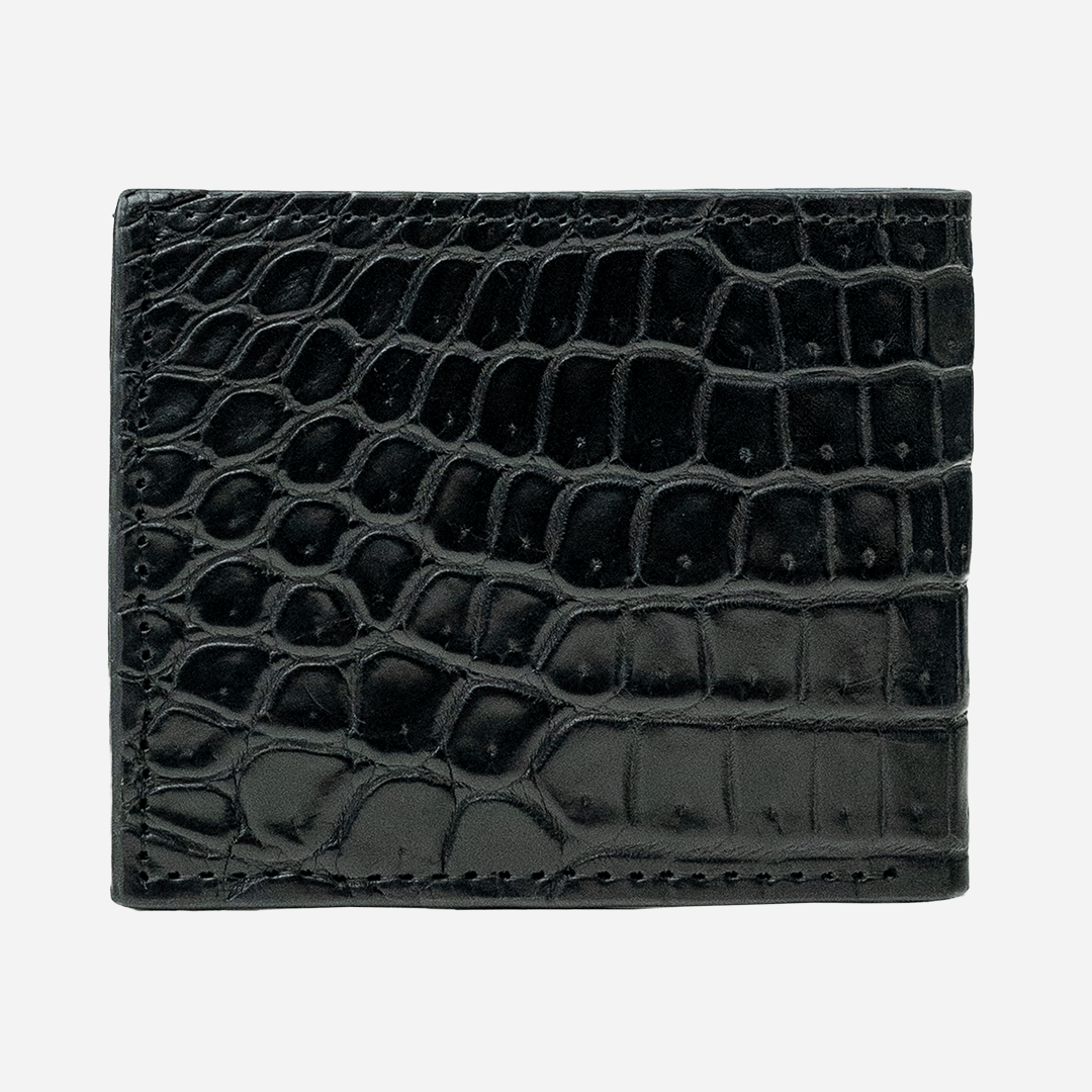 Veneno Leather Goods Cartera "The Grid" - Billionaire Croc Black