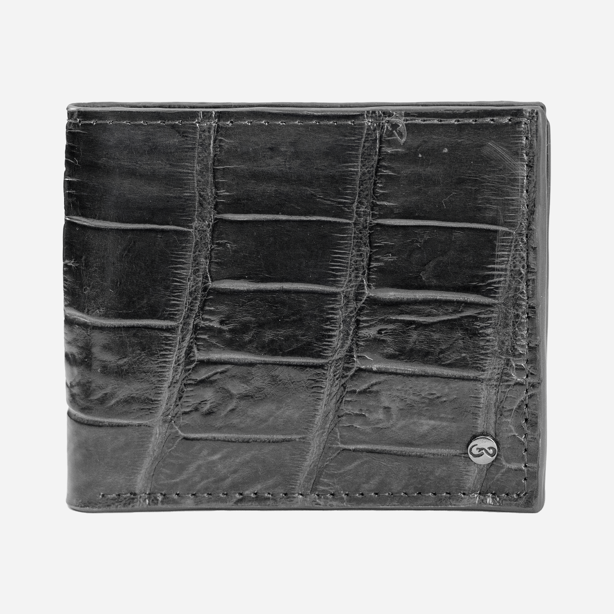 Veneno Leather Goods Cartera "The Grid" - Billionaire Croc Gray