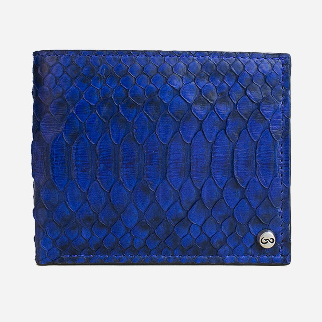 Veneno Leather Goods Cartera "The Grid" Python Blue