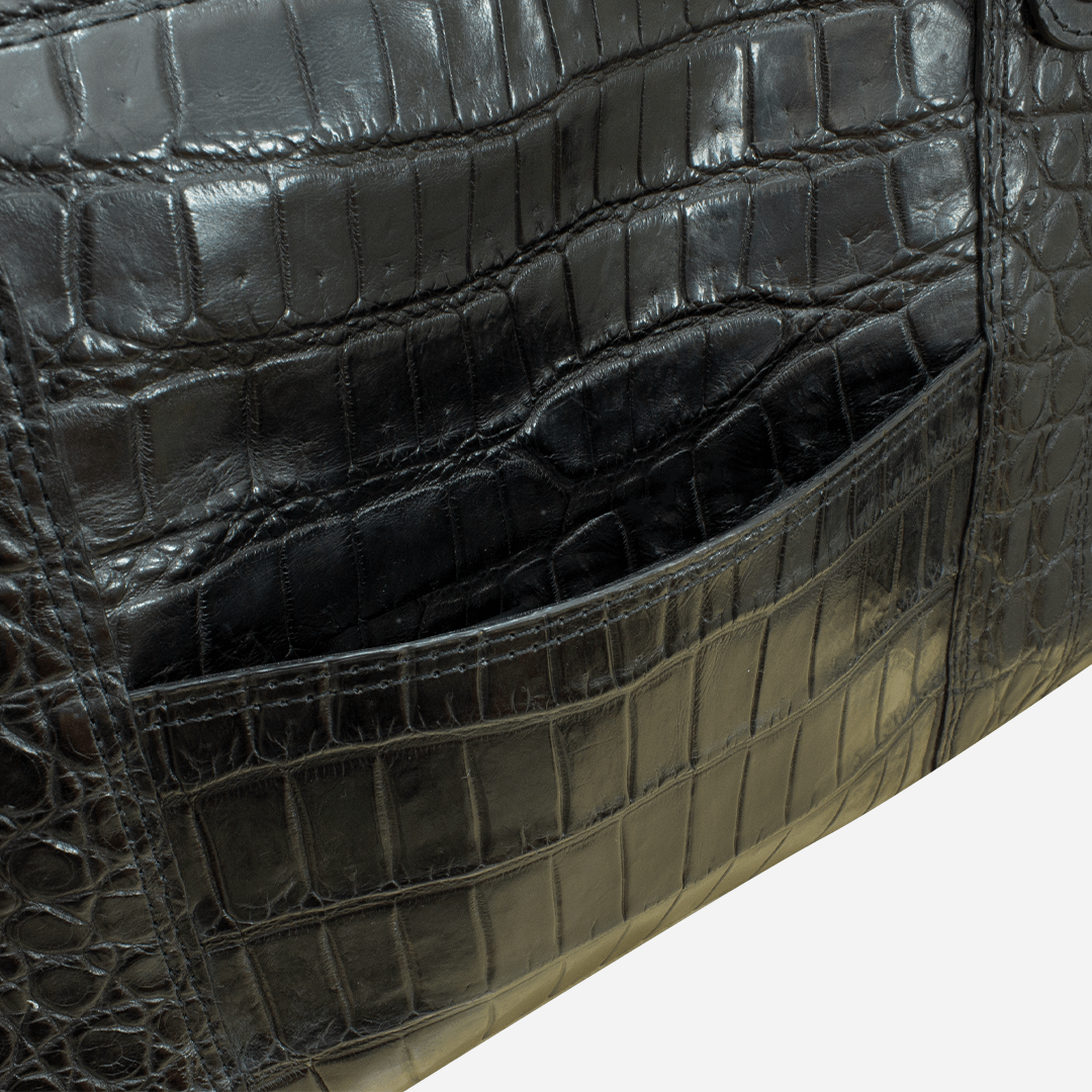 Veneno Leather Goods Elite "TITÁN Weekender"  Billionaire Croc Black
