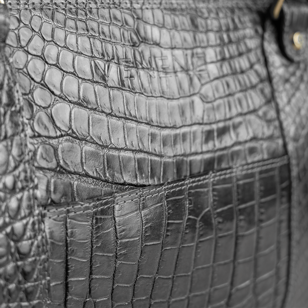 Veneno Leather Goods Elite "TITÁN Weekender"  Billionaire Croc Gray