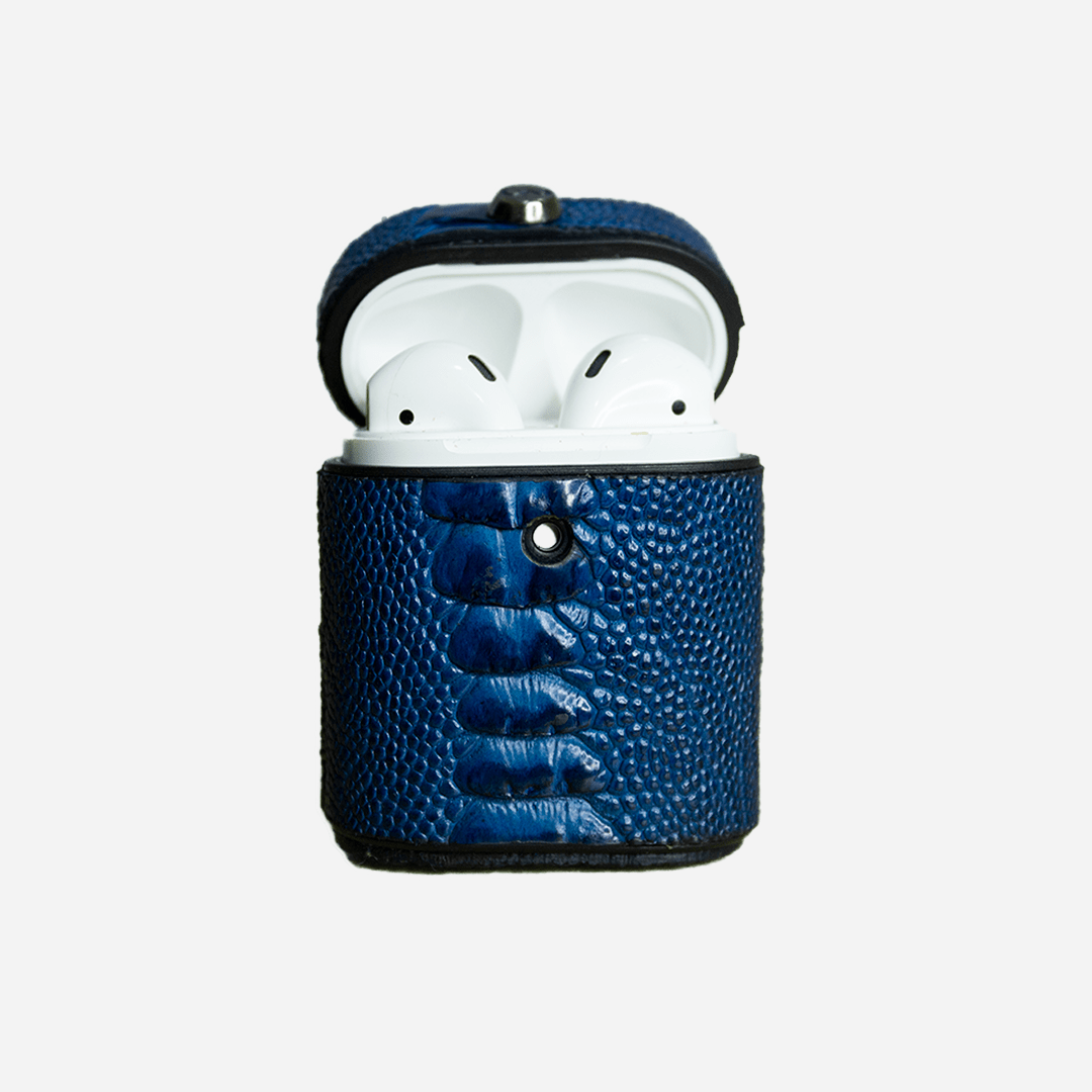 Veneno Leather Goods Funda “Airpods Cage” Ostrich Sky Blue