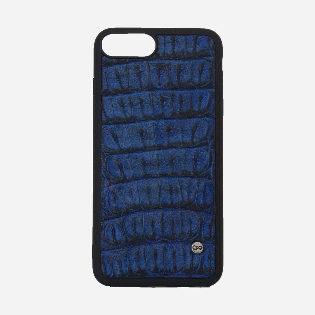Veneno Leather Goods Funda Funda iPhone SE/ 8 - Billionaire Croc Blue