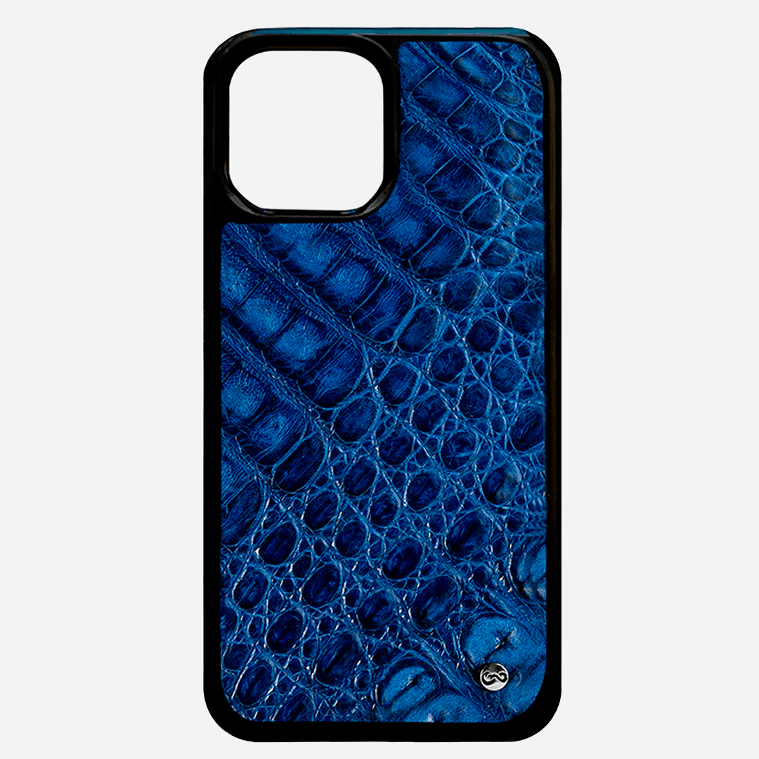 Veneno Leather Goods Funda iPhone 14 Pro Max Billionaire Croc Royal Blue
