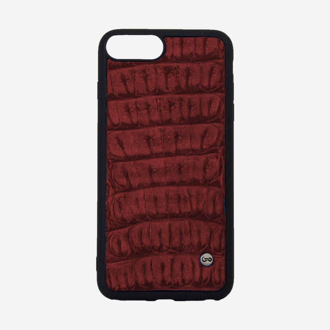 Veneno Leather Goods Funda iPhone 7/8 Plus - Billionaire Croc Red