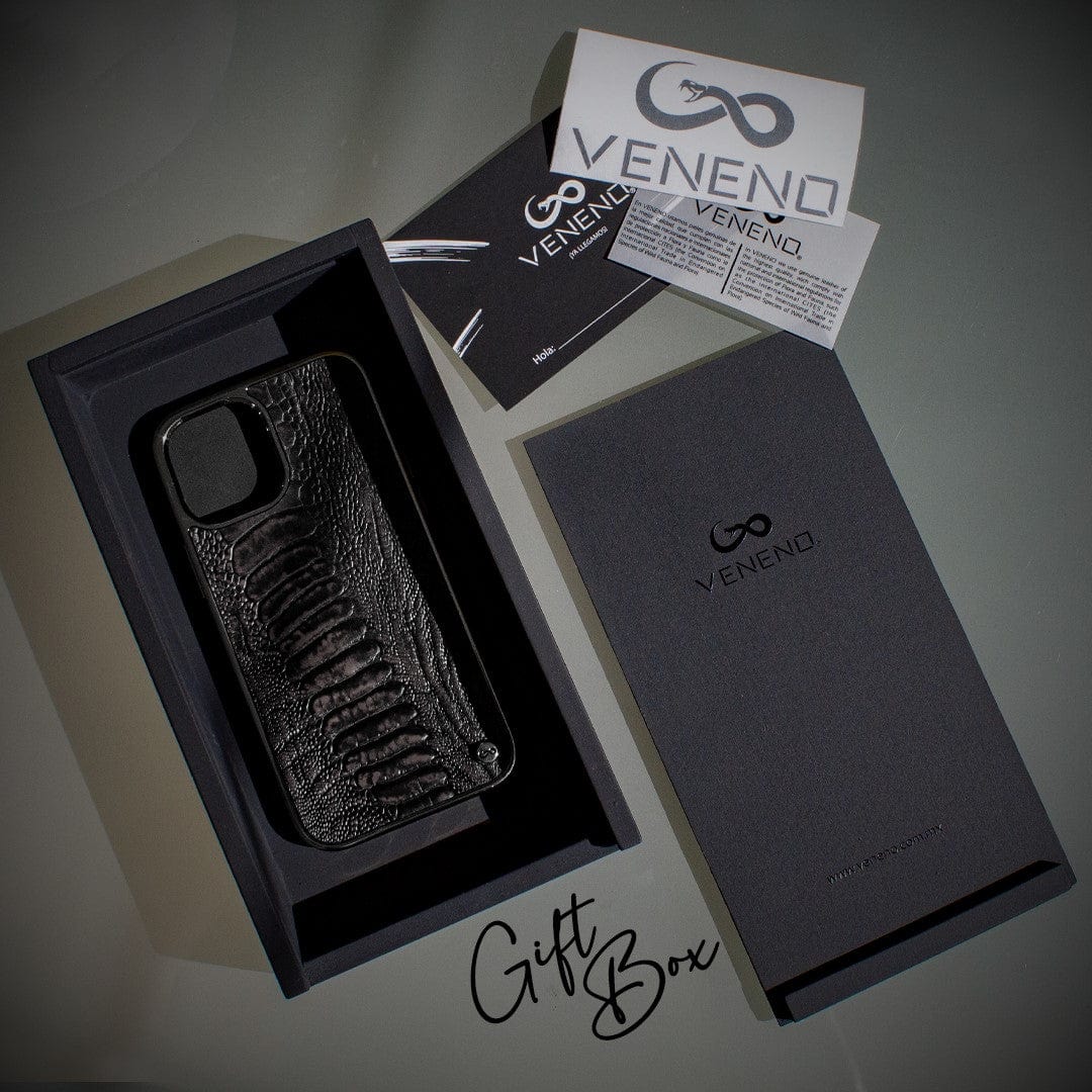 Veneno Leather Goods Funda iPhone X/Xs - Stingray Black