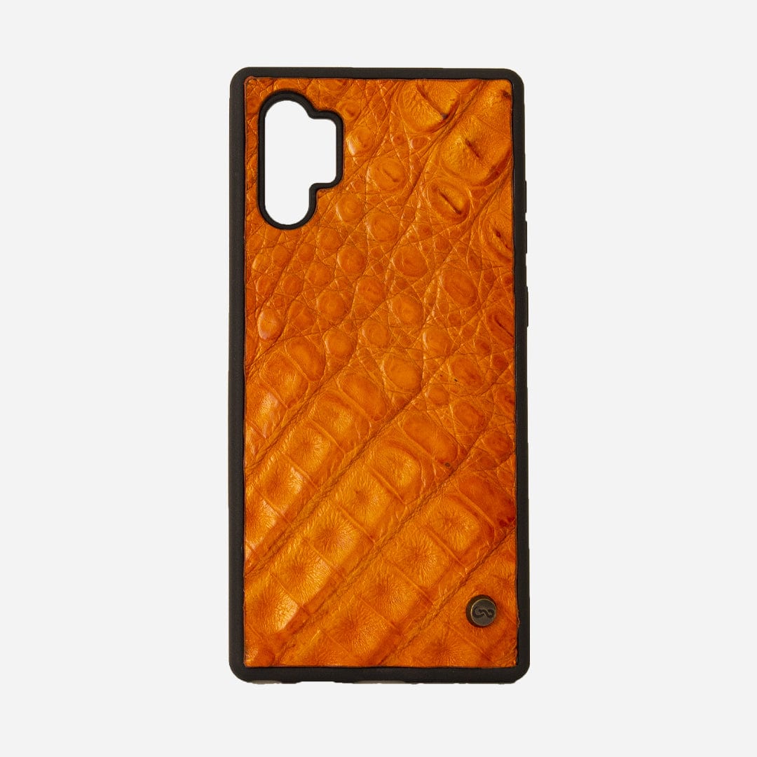 Veneno Leather Goods Funda Note 10 Plus - Billionaire Croc Orange