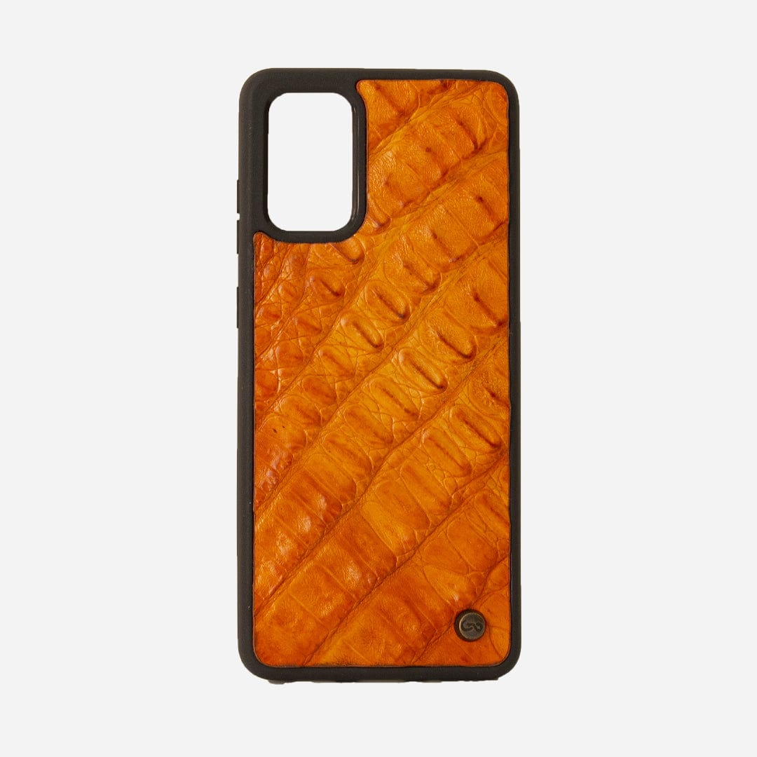 Veneno Leather Goods Funda S20 Plus - Billionaire Croc Orange