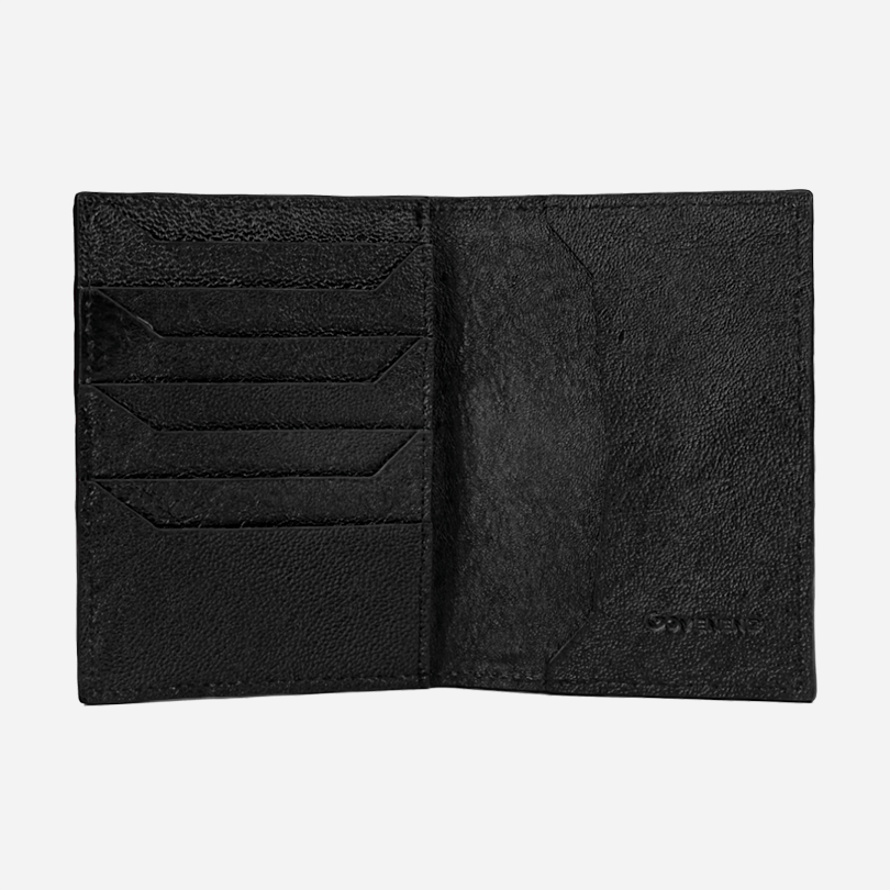 Veneno Leather Goods Negro Funda Pasaporte "Il commendatore" Stingray Black