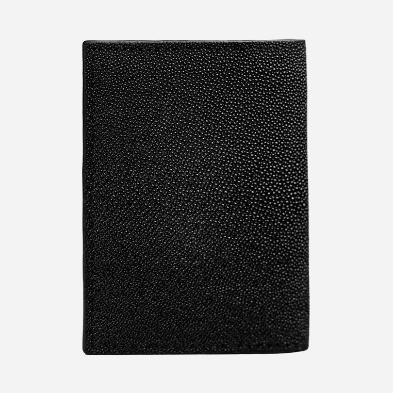 Veneno Leather Goods Negro Funda Pasaporte "Il commendatore" Stingray Black