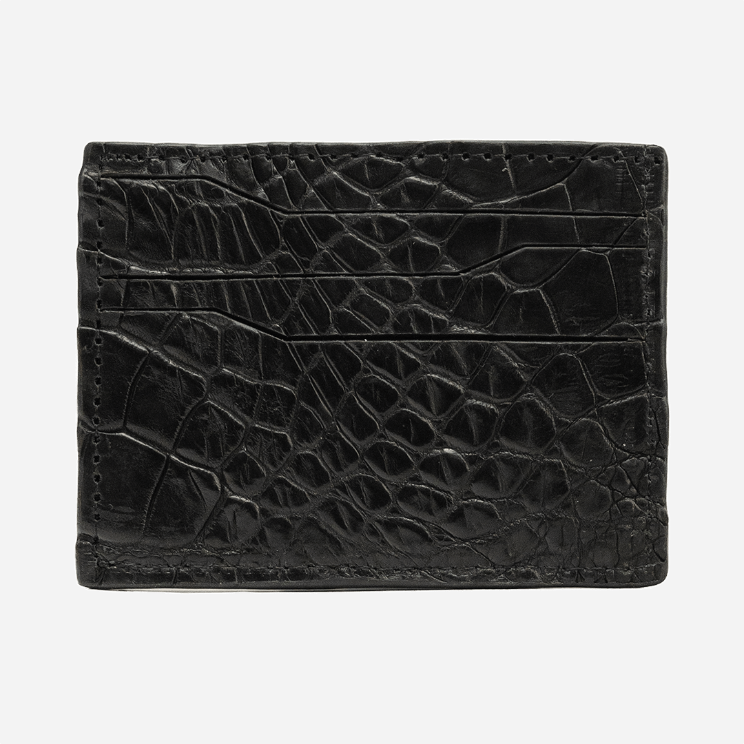 Veneno Leather Goods Tarjetero Horizontal "Turbo" Billionaire Croc Black
