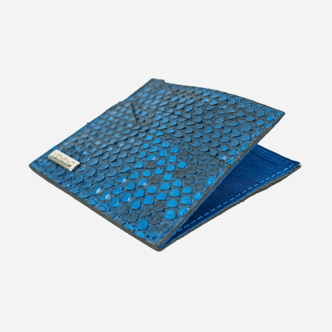 Veneno Leather Goods Tarjetero Horizontal "Turbo" Python Blue