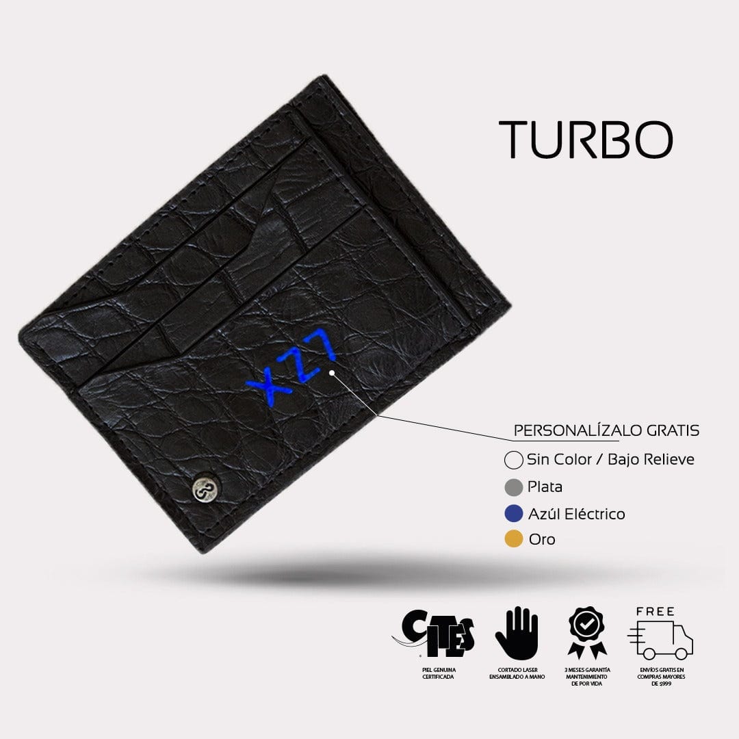 Veneno Leather Goods Tarjetero Horizontal "Turbo" Python Dragon Blood