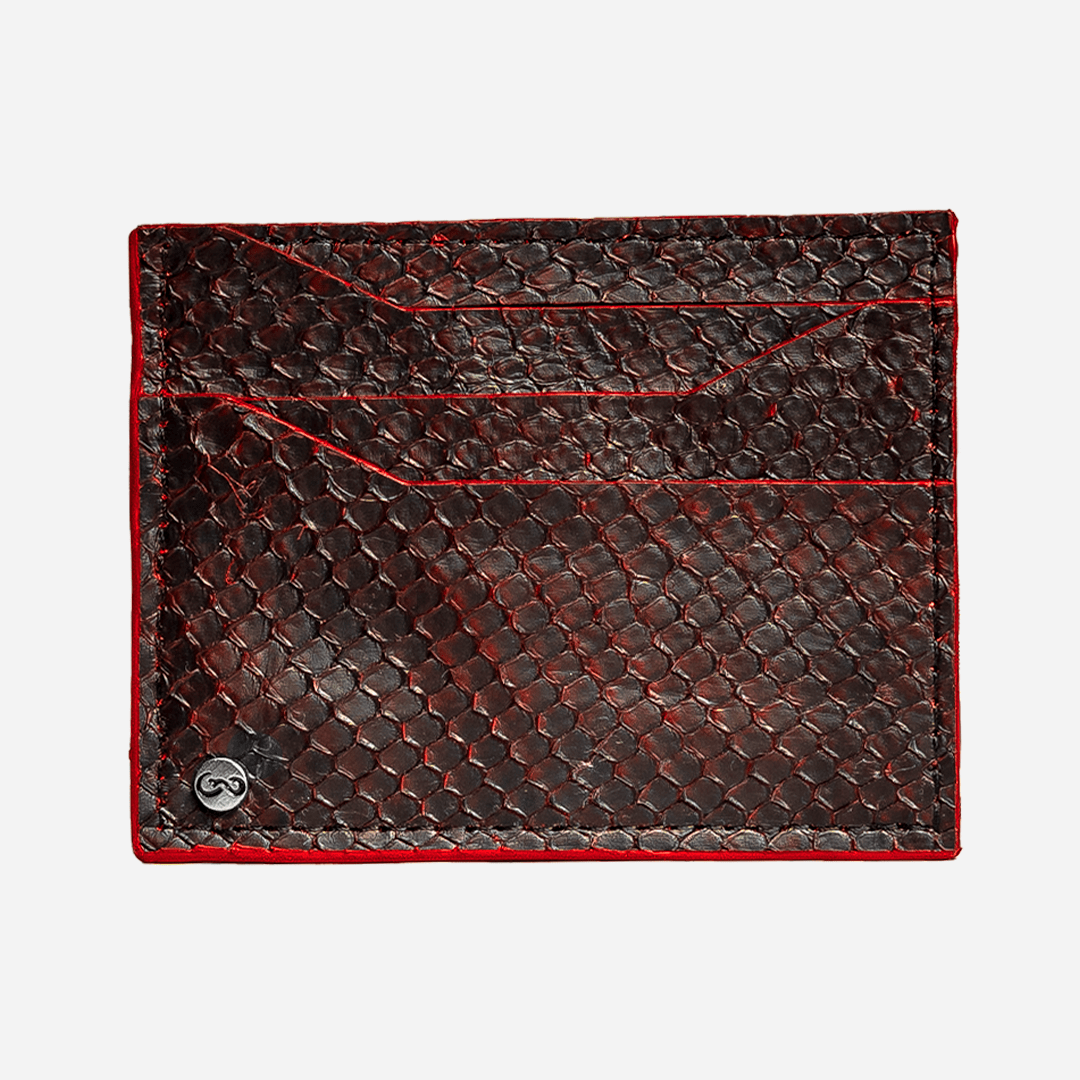 Veneno Leather Goods Tarjetero Horizontal "Turbo" Python Dragon Blood