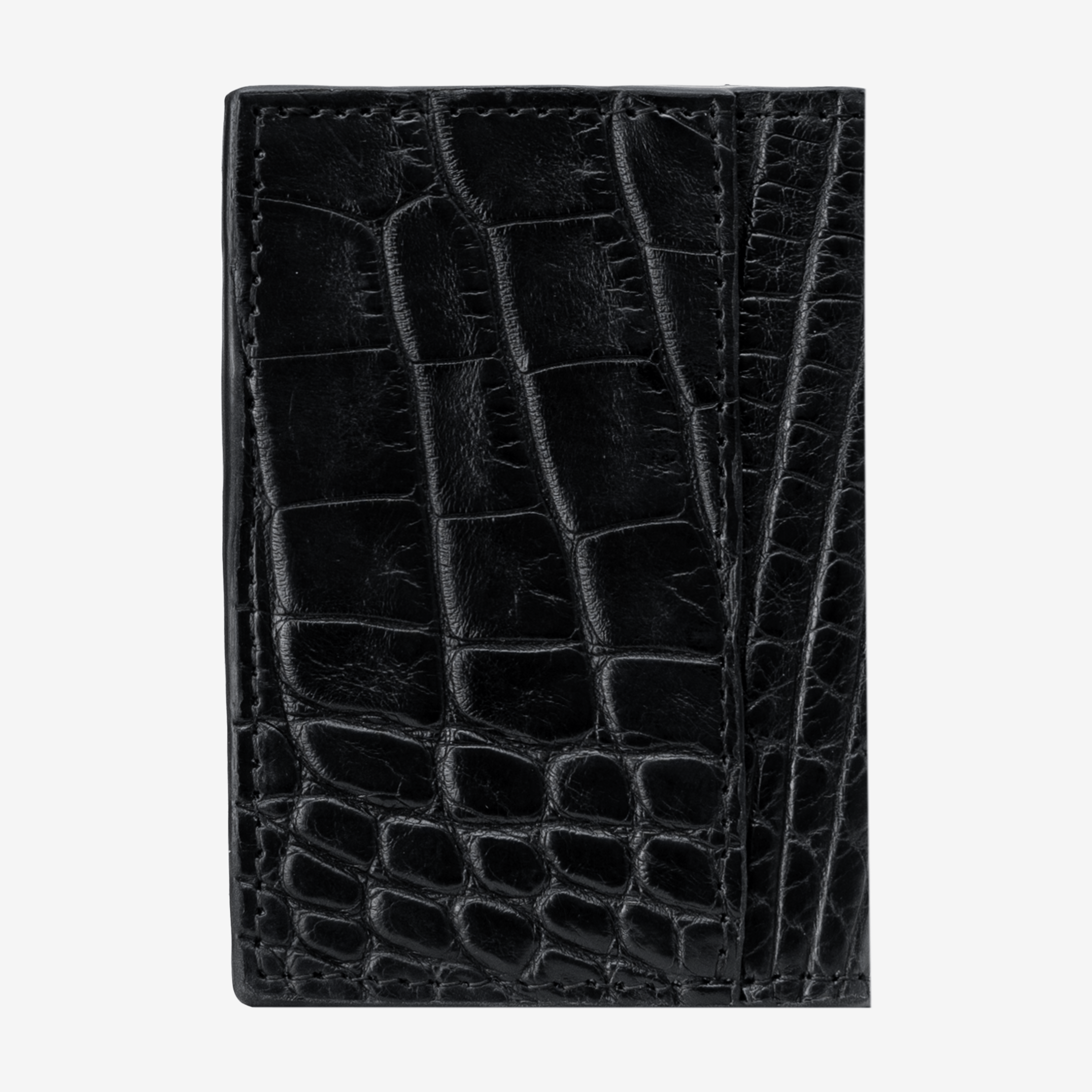 Veneno Leather Goods Tarjetero Vertical "Huracán" Billionaire Croc Black
