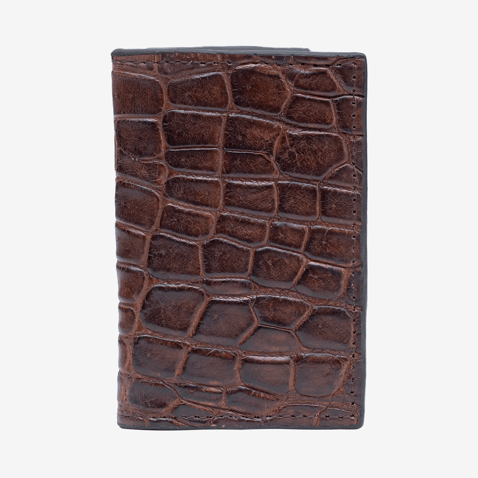 Veneno Leather Goods Tarjetero Vertical "Huracán" Billionaire Croc Brown