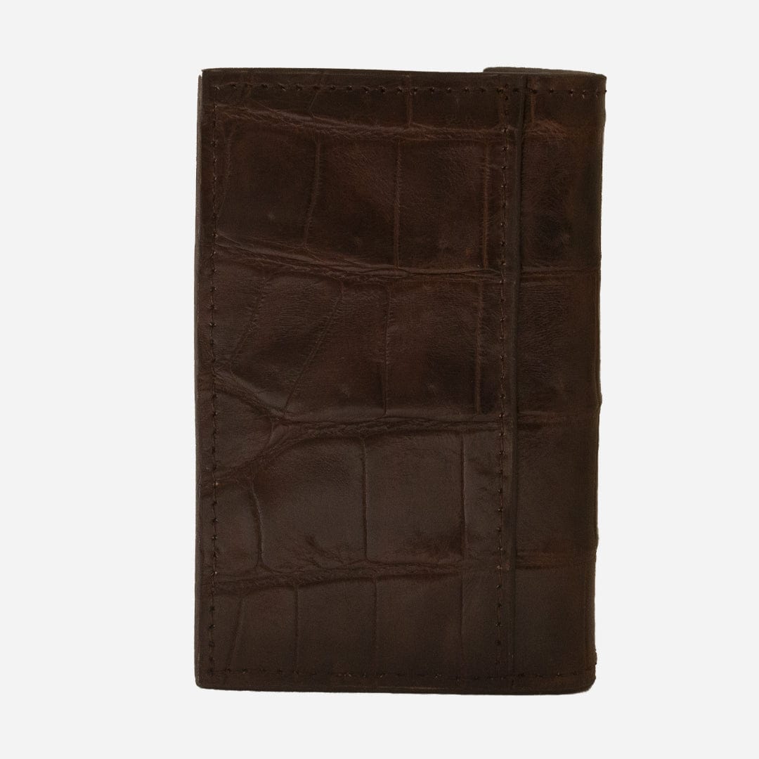 Veneno Leather Goods Tarjetero Vertical "Huracán" Billionaire Croc Chocolate