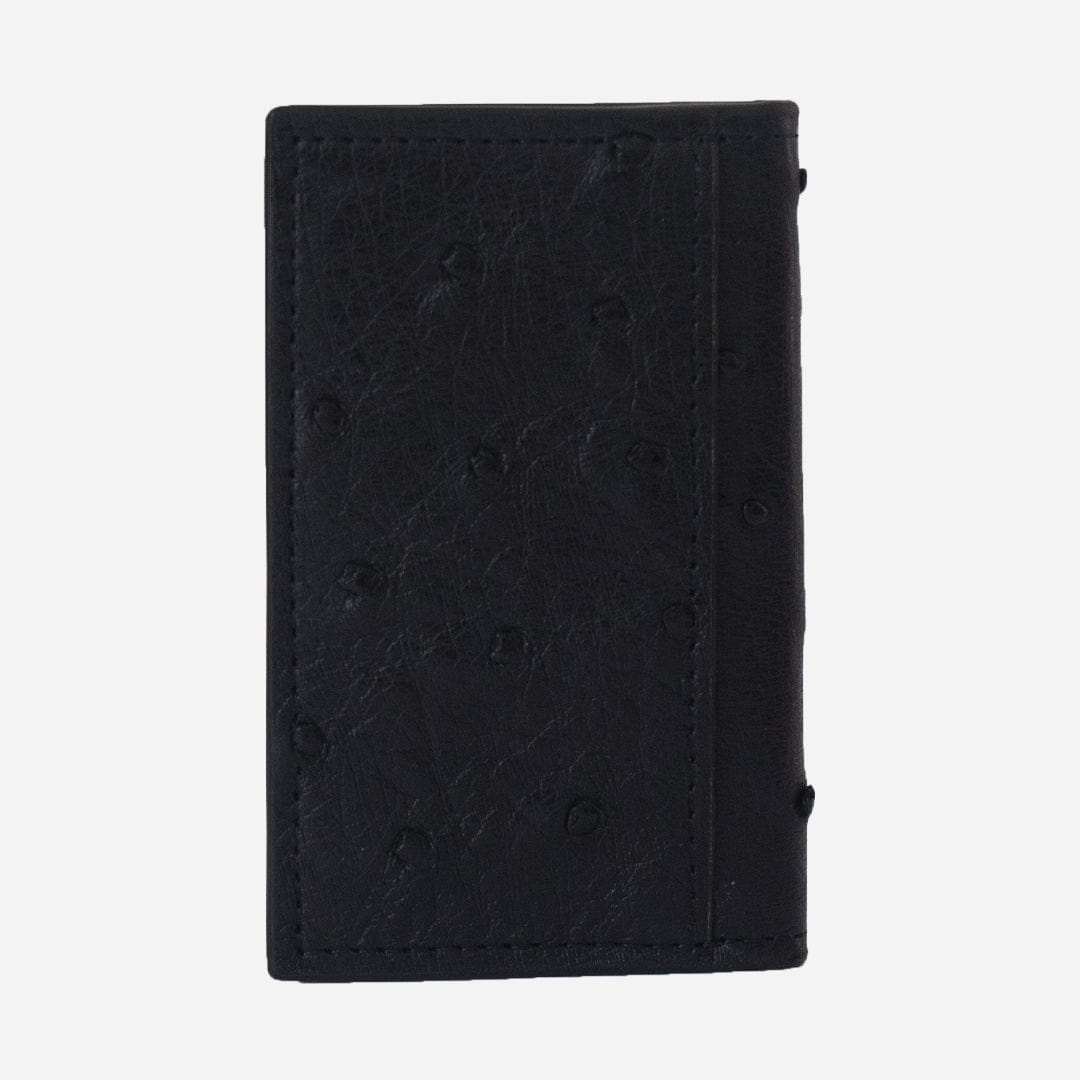 Veneno Leather Goods Tarjetero Vertical "Huracán" Ostrich Full Black