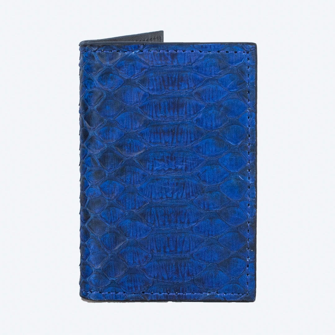Veneno Leather Goods Tarjetero Vertical "Huracán" Python Blue