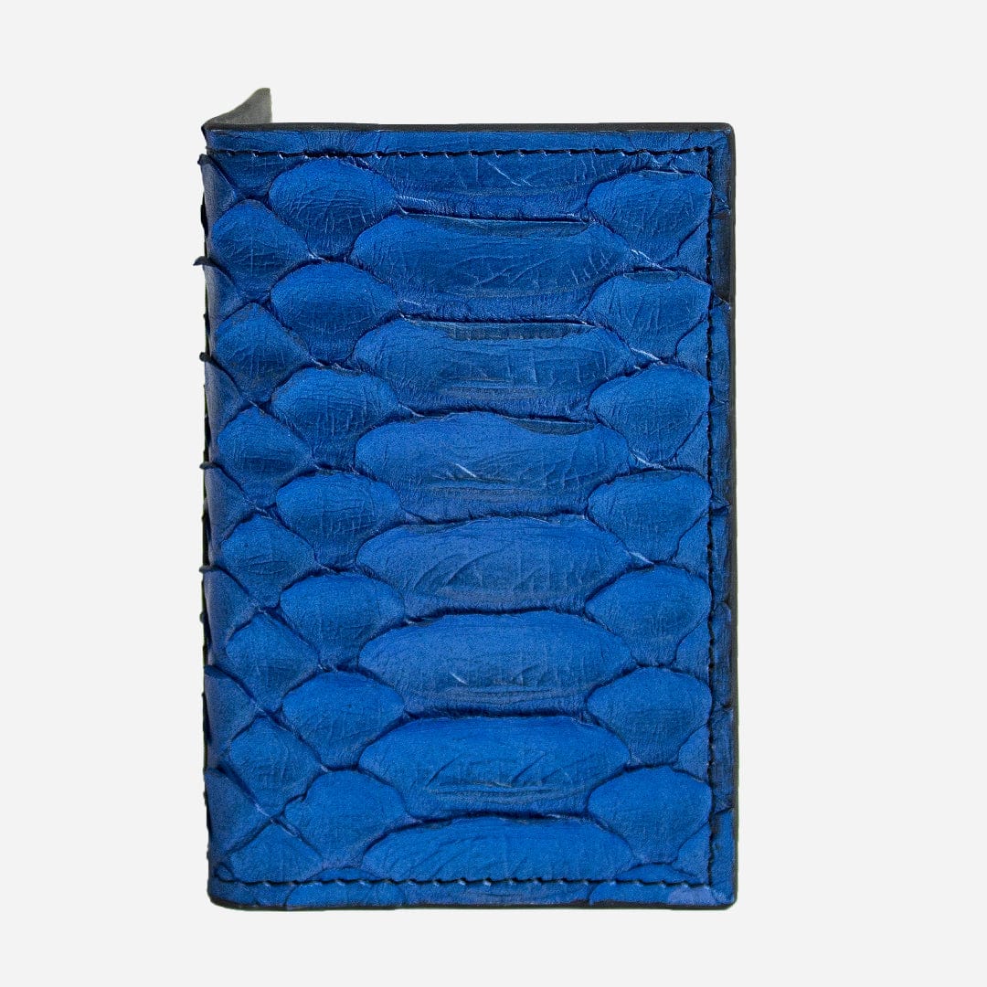 Veneno Leather Goods Tarjetero Vertical "Huracán" Python Space Blue