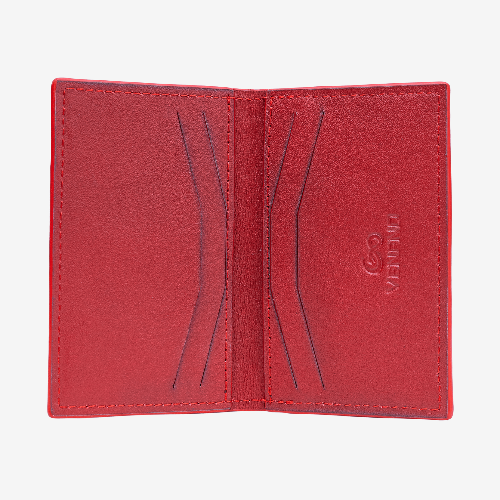 Veneno Leather Goods Tarjetero Vertical "Huracán" Red Velvet