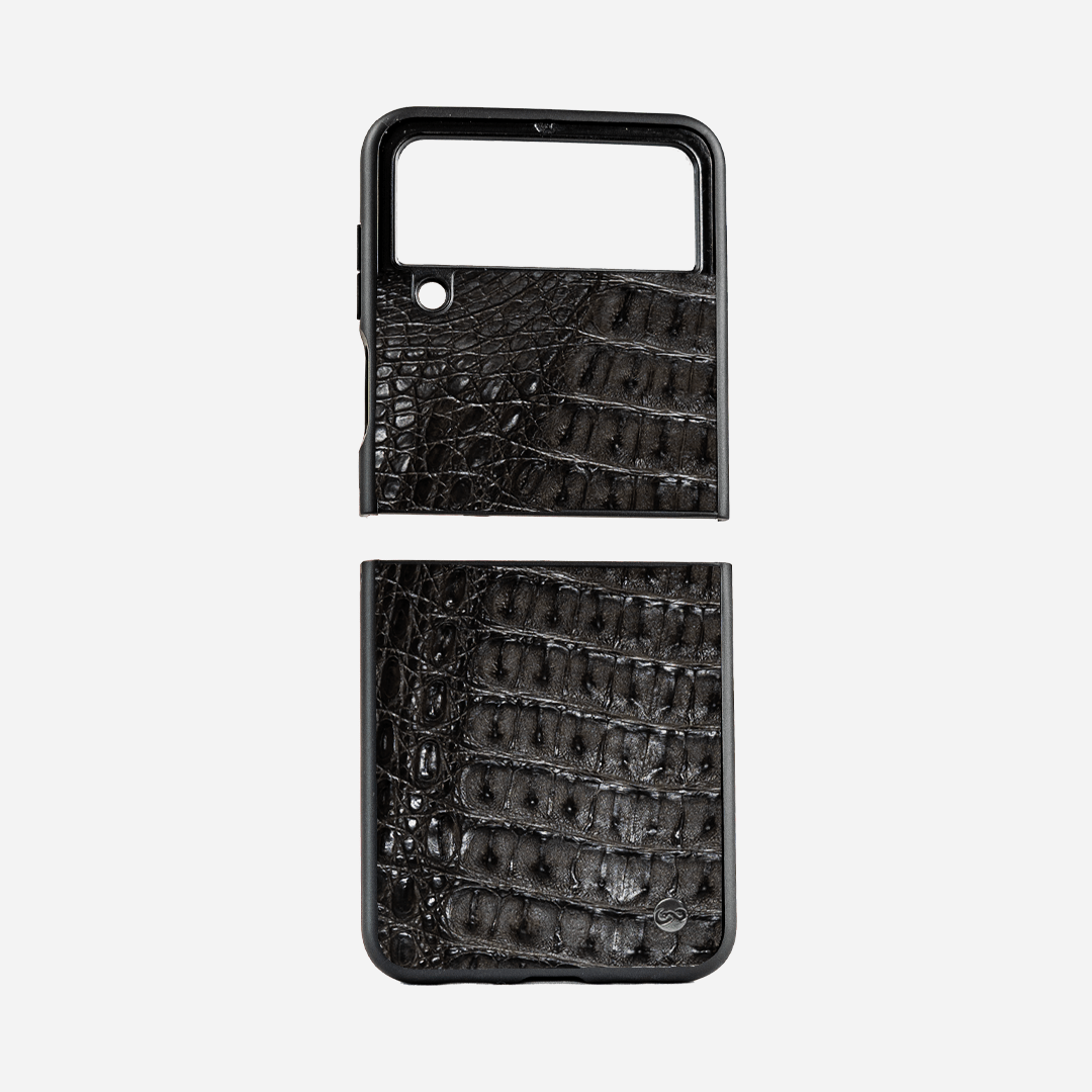 Veneno Leather Goods ZFLIP4 - Billionaire Croc Black