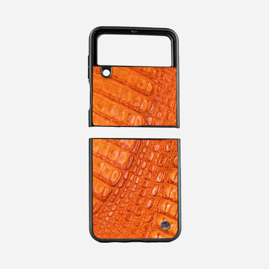 Veneno Leather Goods ZFLIP4 - Billionaire Croc Orange Sunset