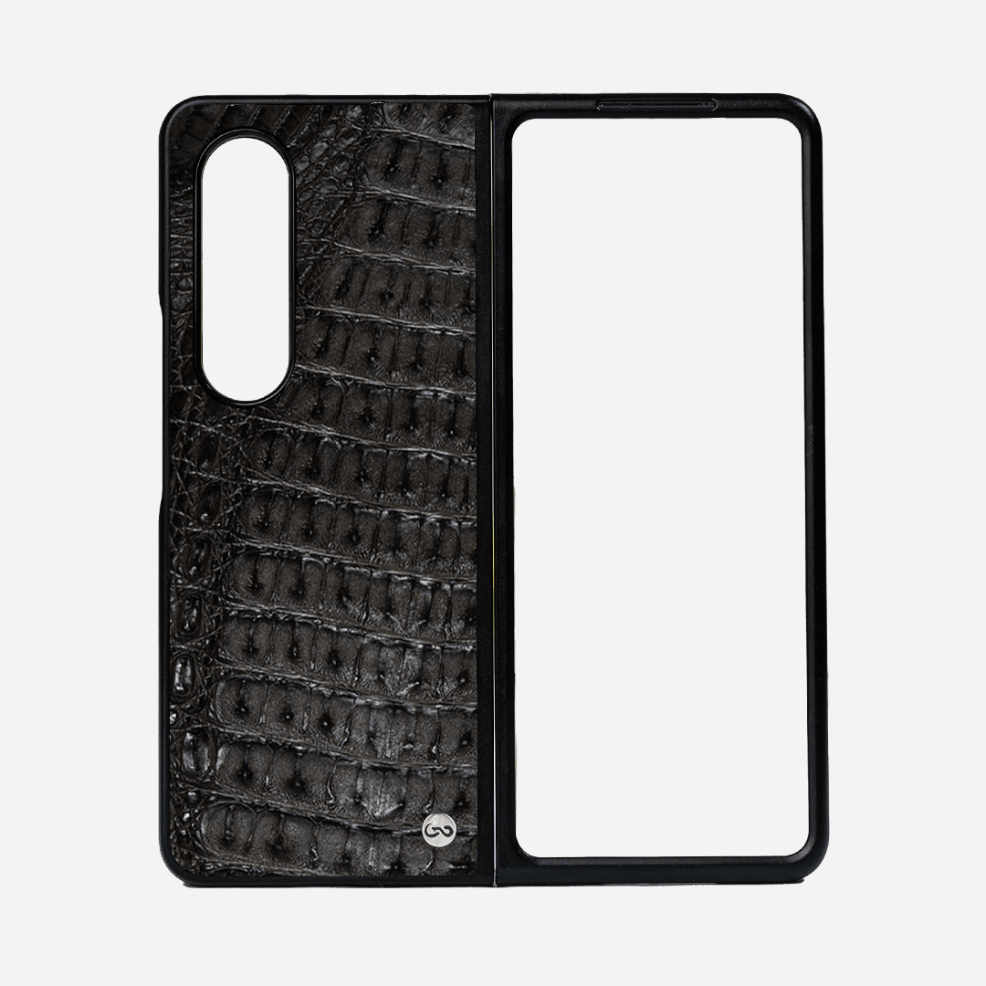 Veneno Leather Goods ZFOLD4  -Billionaire Croc Black