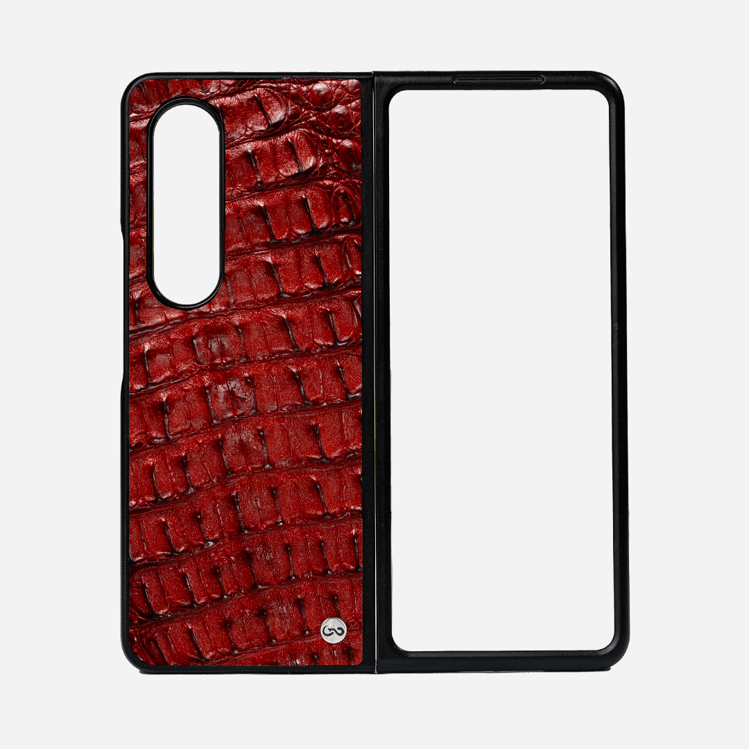 Veneno Leather Goods ZFOLD4  - Billionaire Croc Red