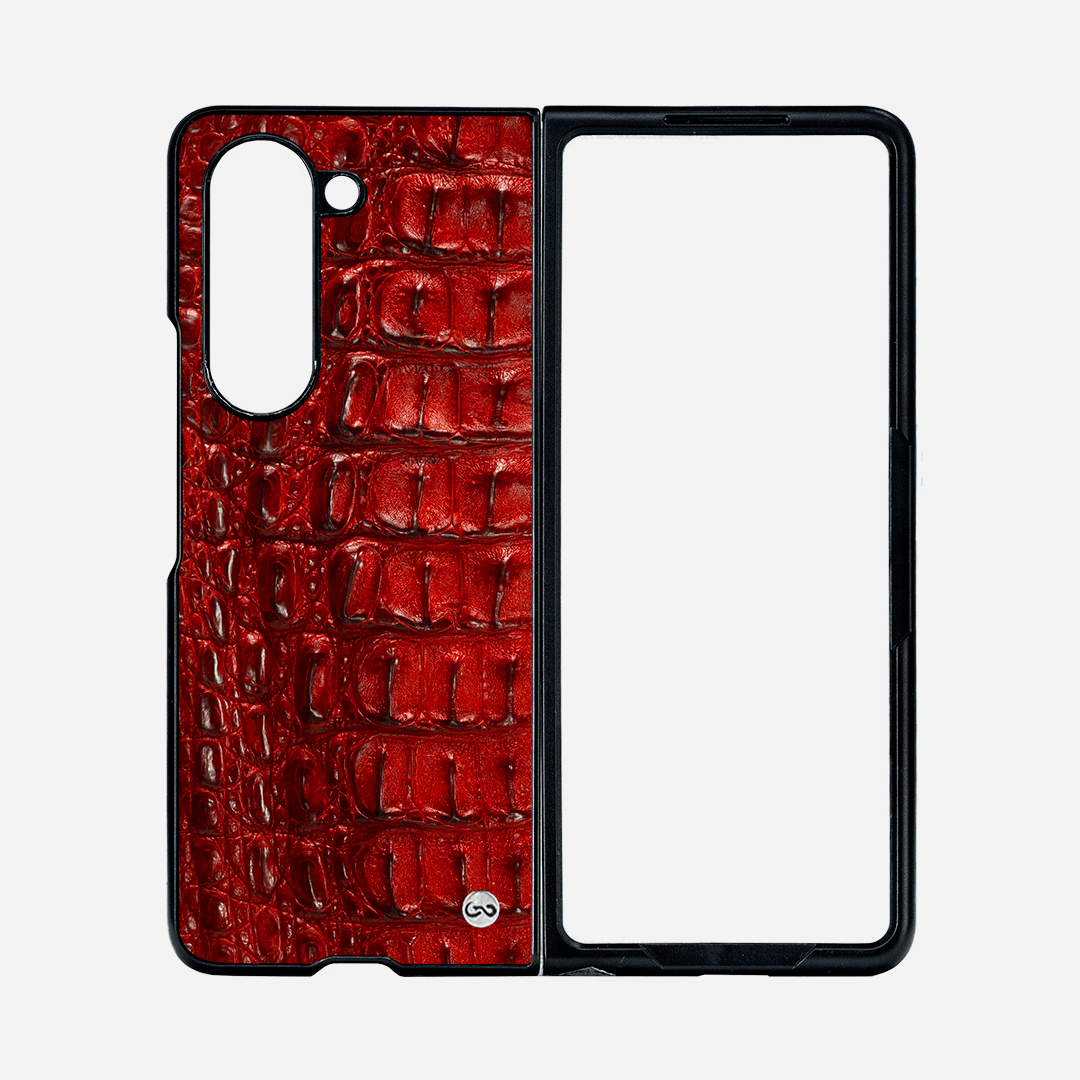 Veneno Leather Goods ZFOLD5  - Billionaire Croc Red