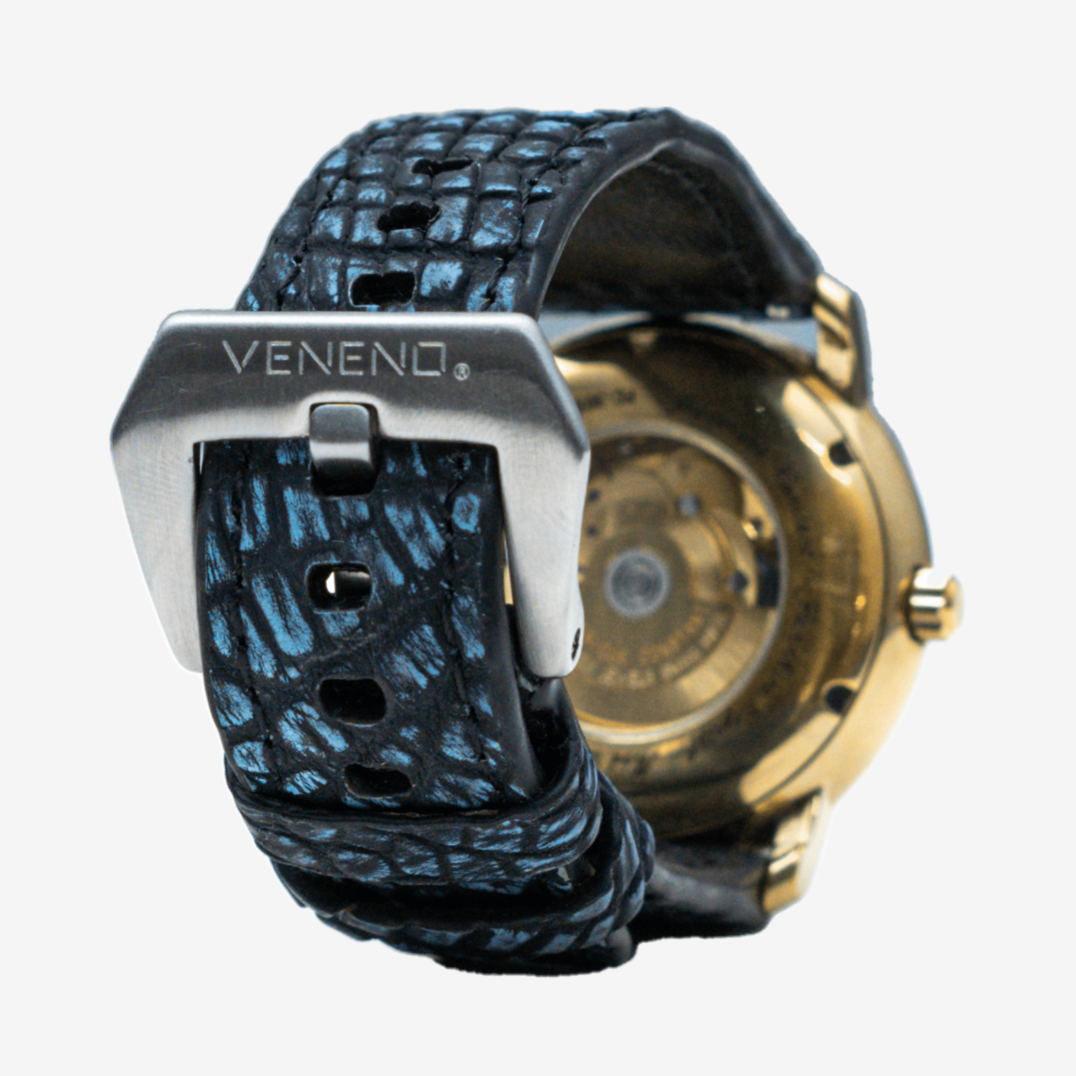 Veneno “Strap 22mm” Croc Denim Blue